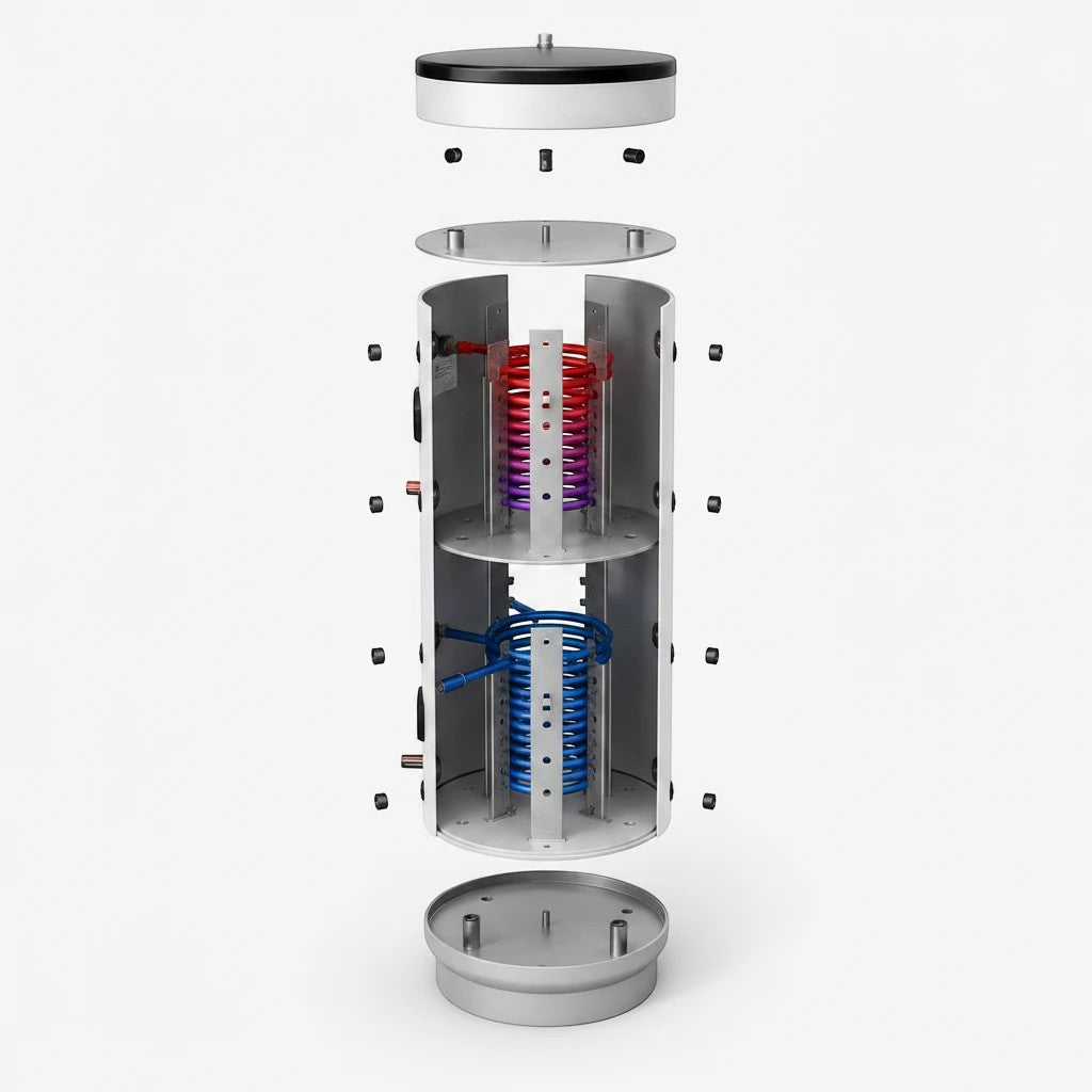 Image for Schichten-Pufferspeicher Schönberg SPSRR 1500, 1.388 l, mit 2 Wärmetauschern