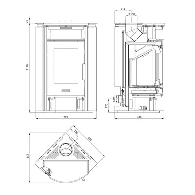 Image for Haas+Sohn Kuopio II Kaminofen Quarzit