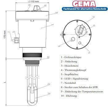 Image for GEMA MDC PLUS 400 Heizmodul + Heizstab EEHPPV9 9,0 kW 400 V
