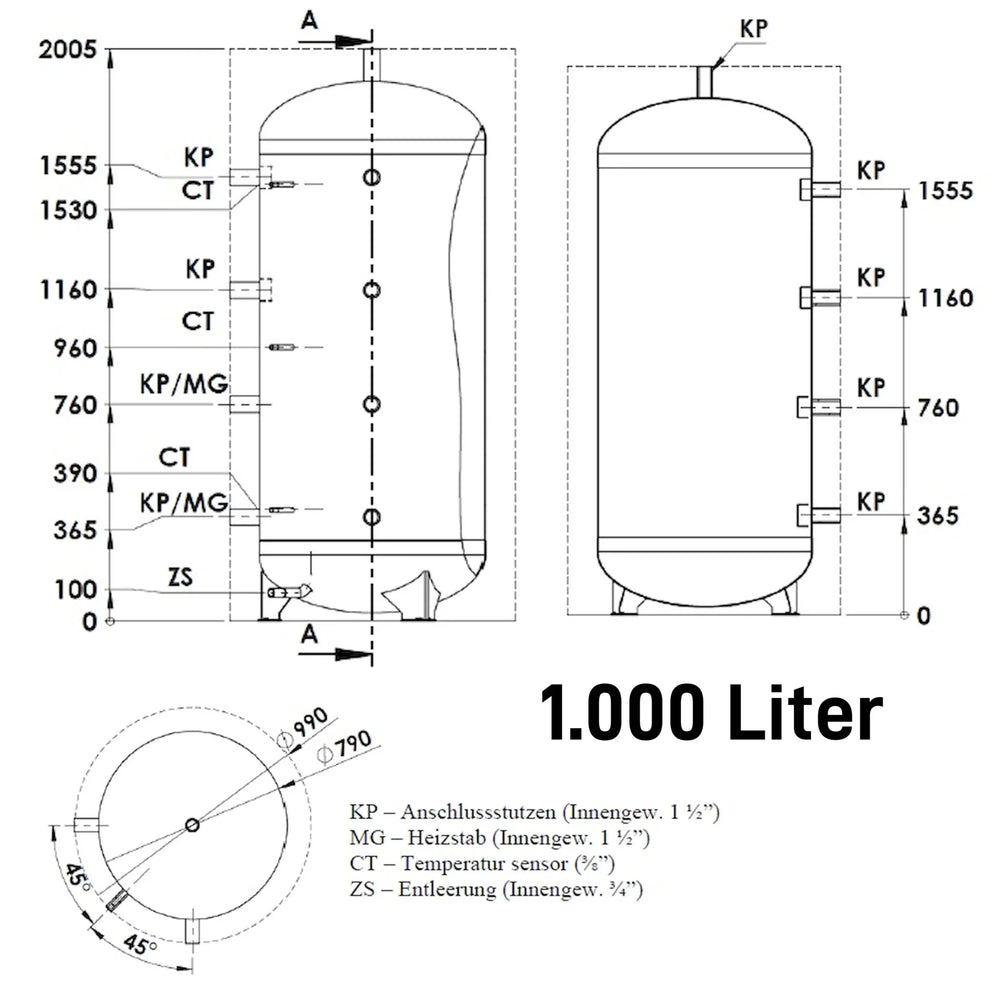 Image for Pufferspeicher Elektromet WGJ-BE 800, 800 l