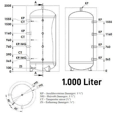 Image for Pufferspeicher Elektromet WGJ-BE 800, 800 l