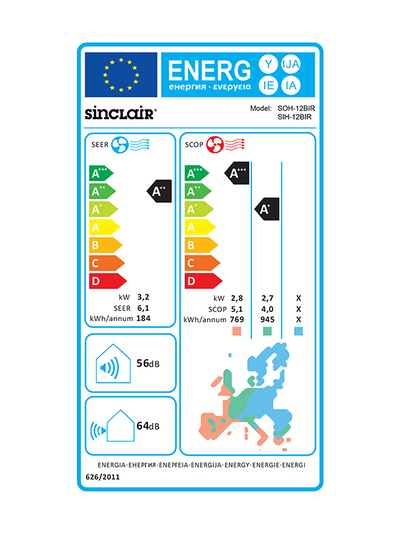 Image for Split-Klimaanlage Sinclair Ray SIH-12BIR + SOH-12BIR 3,2 kW inkl. WLAN