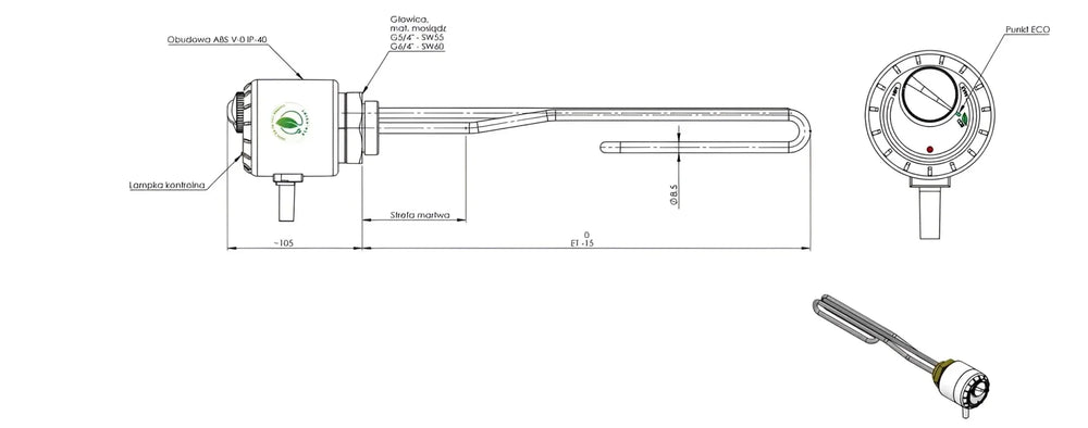 Image for Trinkwasserspeicher 120 Liter plus Heizstab TERi 1,5 kW