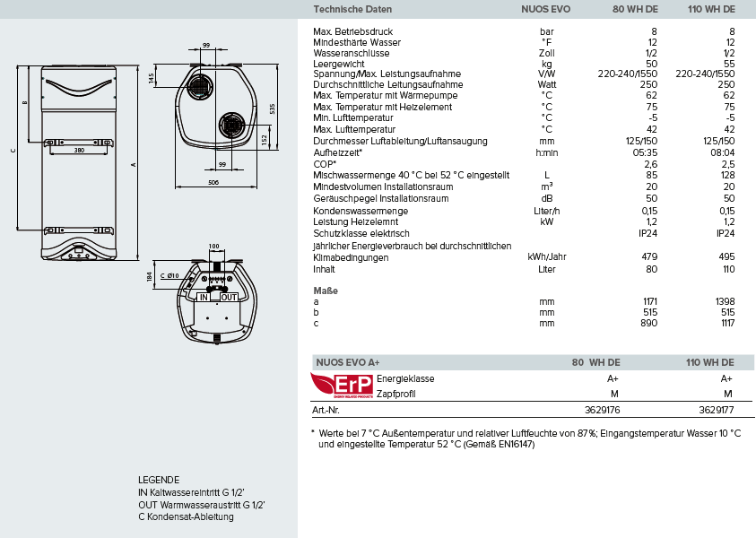 Image for Trinkwasser-Wärmepumpe Ariston NUOS EVO A+ 80