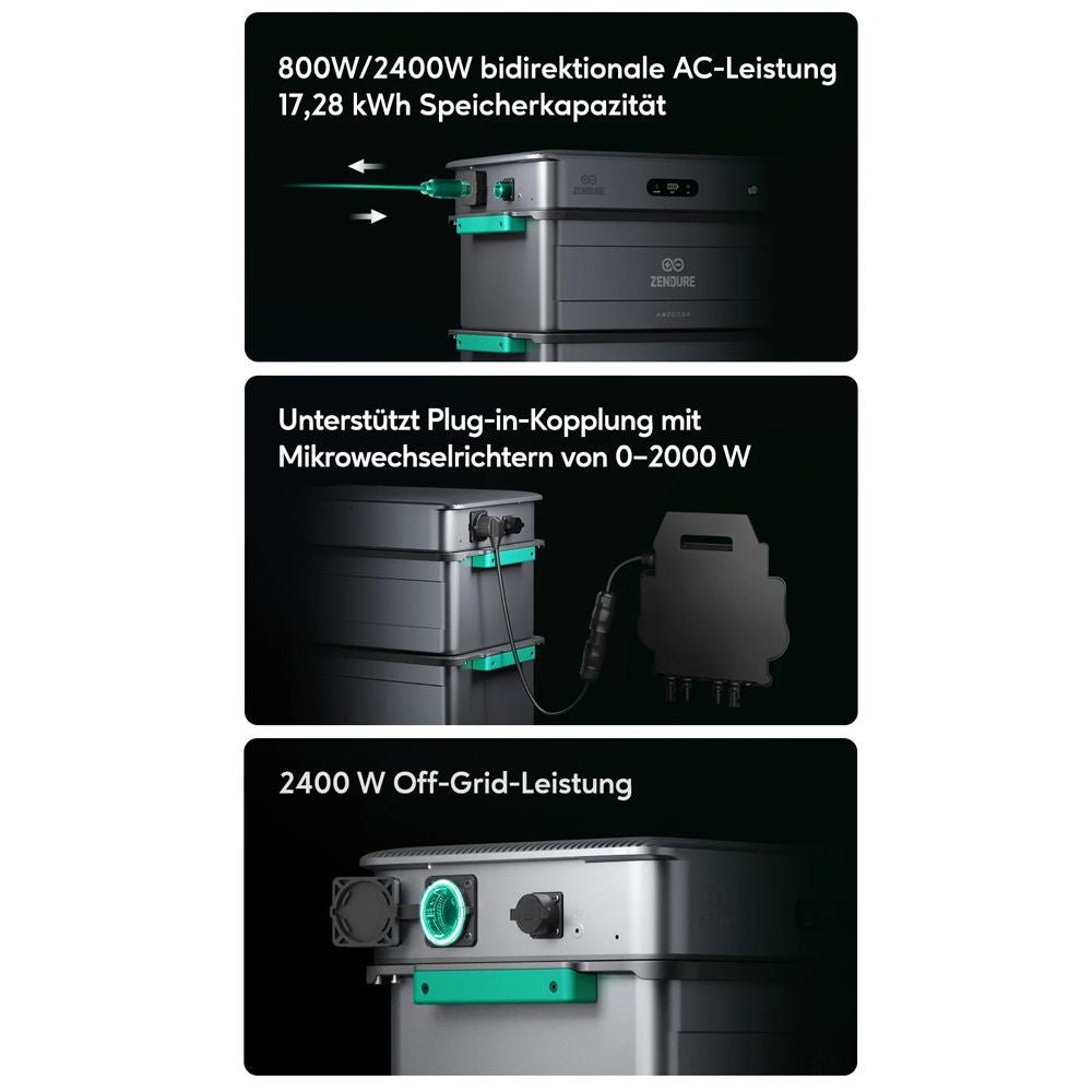 Image for Zendure SolarFlow Set 2,88kWh 2400 AC + 1x AB3000X Erweiterungsbatterie